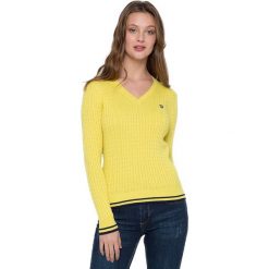 Felix Hardy Sweter Damski Xxl Żółty. Żółte swetry damskie Felix Hardy, xxl, bez wzorów, bez rękawów, bez kaptura. W wyprzedaży za 169,00 zł.