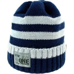 Czapka zimowa CZ 036A biało-granatowa r. 50-54. Białe czapeczki niemowlęce Proman, na zimę. Za 41,99 zł.