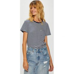 Levi's - Top. Niebieskie bluzki damskie Levi's®, s, bez wzorów, z bawełny, casualowe, z okrągłym kołnierzem, z krótkim rękawem. W wyprzedaży za 79,90 zł.