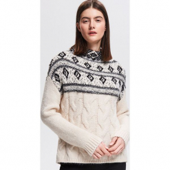 Sweter ze stójką - Wielobarwn. Szare swetry klasyczne damskie marki Reserved, l, ze stójką. Za 159,99 zł.