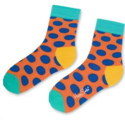 Skarpety Wysokie Unisex HAPPY SOCKS - BDO01-2003 Kolorowy. Pomarańczowe skarpetki damskie Happy Socks, bez wzorów, z elastanu. Za 34,90 zł.