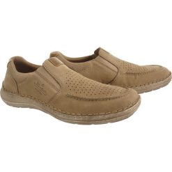 RIEKER 03067-21 brown, półbuty/mokasyny męskie. Brązowe mokasyny męskie Rieker, bez wzorów, bez zapięcia. Za 279,90 zł.