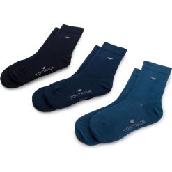 Zestaw 3 par wysokich skarpet unisex TOM TAILOR - 9380 Blue 471. Niebieskie skarpetki damskie marki Tom Tailor, bez wzorów, z elastanu. Za 35,00 zł.