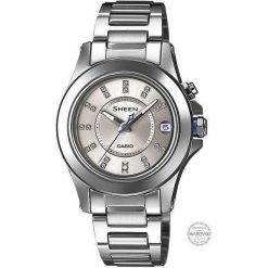 Zegarek Casio SHE-4509D-7AER damski srebrny. Szare zegarki damskie CASIO, srebrne. Za 923,99 zł.