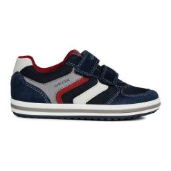 Geox Tenisówki Chłopięce Vita 25 Niebieskie. Niebieskie buty chłopięce sportowe marki Geox, bez wzorów, z materiału, sportowe, na rzepy. Za 279,00 zł.