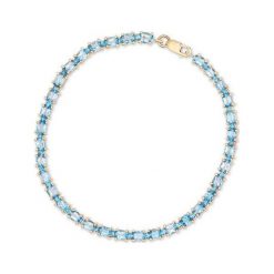 Bransoletki męskie: RABAT Bransoletka Złota – złoto żółte 375, Blue topaz