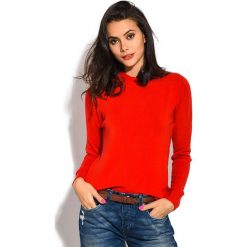 Sweter w kolorze czerwonym. Czerwone swetry damskie William de Faye, bez wzorów, z kaszmiru, bez rękawów, bez kaptura. W wyprzedaży za 109,95 zł.