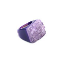 InspiRING Druza Agatu Bakłażan rozmiar 17. Fioletowe pierścionki damskie marki Brazi druse jewelry, z agatem. Za 270,00 zł.
