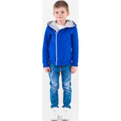 Bluzy chłopięce: BLUZA DZIECIĘCA ROZPINANA Z KAPTUREM KB001 – NIEBIESKA/SZARA