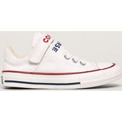 Converse - Tenisówki dziecięce. Białe trampki dziewczęce Converse, bez wzorów, z gumy, bez zapięcia. Za 199,90 zł.