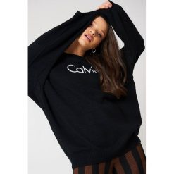 Bluzy damskie: Calvin Klein Bluza Sienna Crew Neck Logo – Black
