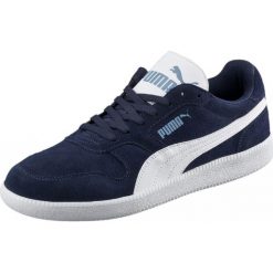 BUTY ICRA TRAINER. Czarne trampki męskie Puma, w paski, z gumy, klasyczne, z paskami. W wyprzedaży za 199,99 zł.