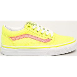 Vans - Tenisówki dziecięce. Żółte trampki dziewczęce Vans, bez wzorów, z gumy, bez zapięcia. Za 239,90 zł.