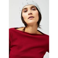 Czapka z perełkami. Szare czapki damskie Moodo, bez wzorów, z poliesteru. Za 34,99 zł.