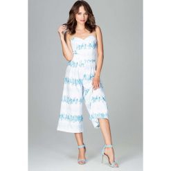 Kombinezon z Odkrytymi Ramionami ze Spodniami Typu Culotte - Wzór 94. Szare spodnie damskie Molly.pl, s, bez wzorów, eleganckie, z klasycznym kołnierzykiem, bez rękawów. Za 159,90 zł.