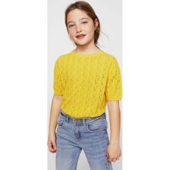Mango Kids - Sweter dziecięcy Zig 116-152 cm. Szare swetry dziewczęce marki Mango Kids, z bawełny, z okrągłym kołnierzem. Za 79,90 zł.