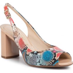 Sandały LORETTA VITALE - 5554-203-649 Draco Blue Mc. Niebieskie klapki damskie Loretta Vitale, bez wzorów, ze skóry, bez obcasa, na obcasie. Za 339,00 zł.