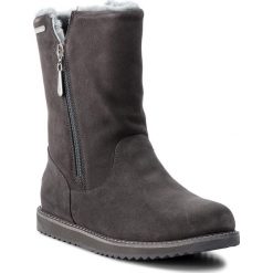 Buty EMU AUSTRALIA - Gravelly W11561 Charcoal. Szare kozaki damskie EMU Australia, ze skóry, na niskim obcasie, bez zapięcia. W wyprzedaży za 429,00 zł.