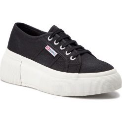 Tenisówki SUPERGA - 2287 Cotw S00DQS0 Black 999. Czarne półbuty damskie Superga, bez wzorów, z gumy, bez zapięcia. W wyprzedaży za 259,00 zł.