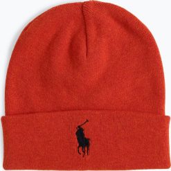 Polo Ralph Lauren - Czapka męska, pomarańczowy. Pomarańczowe czapki męskie marki Polo Ralph Lauren, z haftami, z bawełny, klasyczne. Za 179,95 zł.