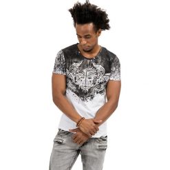 T-shirty męskie: T-shirt w kolorze biało-czarnym ze wzorem