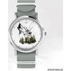 Zegarek - Wilk - szary, nato. Szare zegarki damskie marki N/A. Za 111,00 zł.