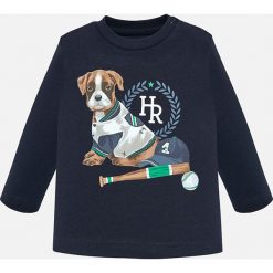 Mayoral - Longsleeve dziecięcy 74-98 cm. Białe t-shirty chłopięce Mayoral, z nadrukiem, z bawełny, z długim rękawem. W wyprzedaży za 49,90 zł.