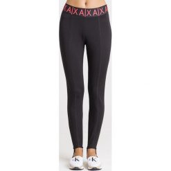 LEGINSY Armani Exchange. Czarne spodnie damskie Armani Exchange, s, z materiału. Za 255,00 zł.