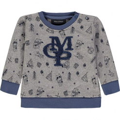 Bluza w kolorze szarym. Szare bluzy niemowlęce Marc O'Polo Junior, z aplikacjami, z materiału. W wyprzedaży za 62,95 zł.