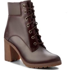 Botki TIMBERLAND - Allington 6in Lace U A1KMV Redwood. Czerwone botki damskie na obcasie marki Timberland, z materiału. W wyprzedaży za 369,00 zł.