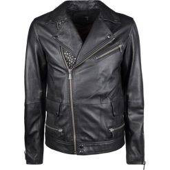 Trussardi Jeans Kurtka "Biker Rock". Płaszcze męskie Trussardi, bez wzorów, z jeansu, rockowe, bez kaptura. Za 1299,00 zł.