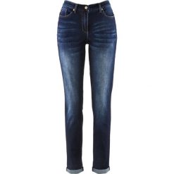 Dżinsy ze stretchem Boyfriend bonprix ciemny denim. Niebieskie jeansy damskie bonprix, z jeansu. Za 109,99 zł.