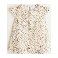 Mango Kids - Sukienka dziecięca Giraffe 80-104 cm. Białe sukienki dziewczęce Mango Kids, bez wzorów, z bawełny, casualowe, z krótkim rękawem, krótkie, mini, proste. W wyprzedaży za 49,90 zł.