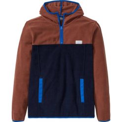 Bluza z polaru z kapturem Slim Fit bonprix brązowy orzechowy - ciemnoniebieski. Pomarańczowe bluzy męskie bonprix, s, bez wzorów, z polaru, z kapturem, bez rękawów, z kapturem. Za 99,99 zł.