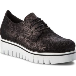 Oxfordy TAMARIS - 1-23710-30 Black Metallic 012. Czarne półbuty damskie Tamaris, bez obcasa, na obcasie, bez zapięcia. W wyprzedaży za 199,00 zł.