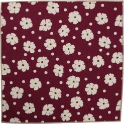 Elegancka, Męska Poszetka - ALTIES - Duże Kwiaty POSZALTTANIA0177. Czerwone poszetki męskie Alties, w kwiaty, z materiału, eleganckie. Za 16,90 zł.