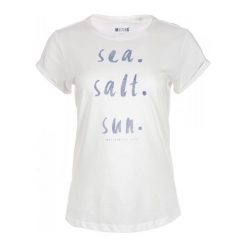 T-shirty damskie: Mustang T-Shirt Damski Xs Kremowy
