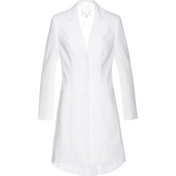 Długi żakiet Premium bonprix biel wełny. Białe żakiety damskie bonprix, z wełny. Za 199,99 zł.
