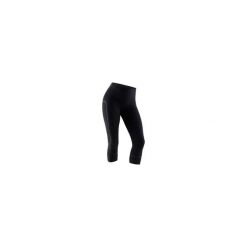 Legginsy 7/8 slim Gym & Pilates damskie. Czarne legginsy damskie wyszczuplające NYAMBA, m, bez wzorów, z elastanu. Za 89,99 zł.