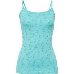 Top w kolorze turkusowym. Niebieskie topy damskie Esprit, l, bez wzorów, z okrągłym kołnierzem. W wyprzedaży za 29,95 zł.