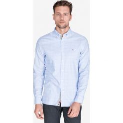 Tommy Hilfiger Koszula Niebieski. Niebieskie koszule męskie TOMMY HILFIGER, m, w kratkę, z bawełny, bez kołnierzyka, z długim rękawem. Za 426,95 zł.