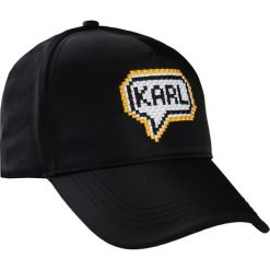 Czapka z daszkiem Karl Lagerfeld. Czarne czapki damskie bez wzorów. Za 309,00 zł.