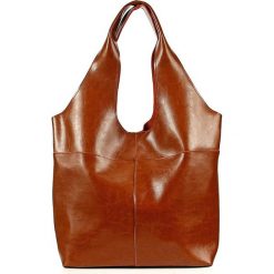 Skórzana torebka damska shopper bag camel DAN-A T357 - camel. Brązowe torby damskie na zakupy DAN-A, bez wzorów, ze skóry, bez dodatków. Za 289,99 zł.