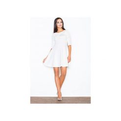 Sukienka M081 Ecru. Brązowe sukienki damskie FIGL, xl, bez wzorów, bez kołnierzyka, bez rękawów, rozkloszowane. Za 109,00 zł.