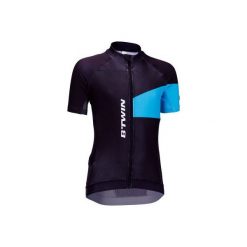 Koszulka krótki rękaw 700 JR. Czarne t-shirty chłopięce marki B'TWIN, z meshu. Za 89,99 zł.