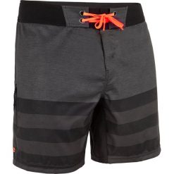 Spodenki surfing krótkie BS 500 Summer. Czarne koszulki męskie OLAIAN, bez wzorów, z poliesteru, sportowe, bez kołnierzyka, z krótkim rękawem, krótkie. Za 59,99 zł.