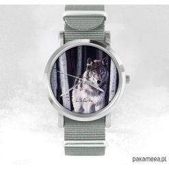 Zegarki damskie: Zegarek - Szary wilk - szary, nato