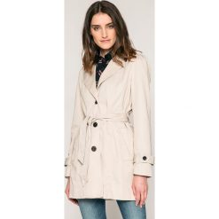 Vero Moda - Płaszcz. Szare płaszcze damskie pastelowe Vero Moda, m, w paski, z bawełny. W wyprzedaży za 99,90 zł.