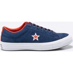 Converse - Tenisówki. Niebieskie tenisówki męskie marki Converse, ze skóry, na sznurówki. W wyprzedaży za 279,90 zł.