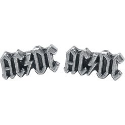AC/DC Logo Kolczyki - Earpin srebrny. Szare kolczyki damskie marki AC/DC, srebrne. Za 62,90 zł.